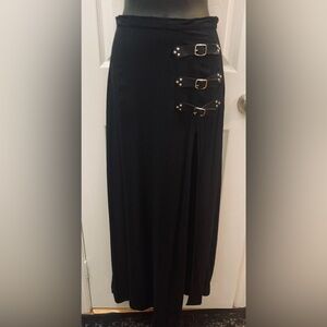 Widow Twilight Doom Maxi Skirt with Buckle Detail & Slit
